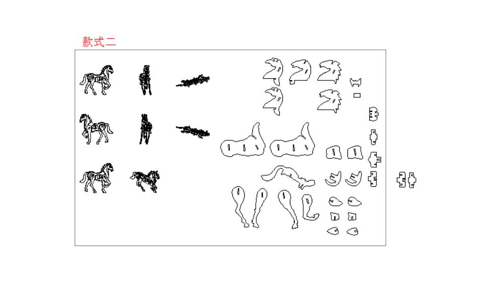 3D十二生肖馬線切割圖案